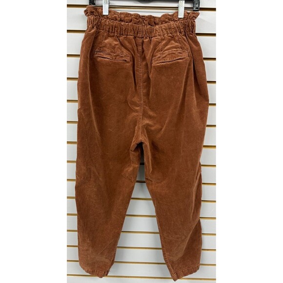 Free People Margate Womens Small Pants High Paper Bag Waist Corduroy Cinnamon - Picture 5 of 5